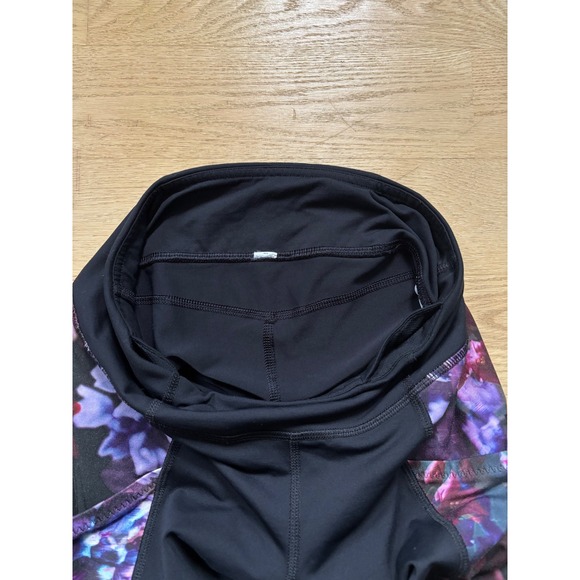 Lululemon‎ Run Reflect Crop Leggings Black Spring Sprung Multi Floral Cropped 4 - Picture 10 of 13